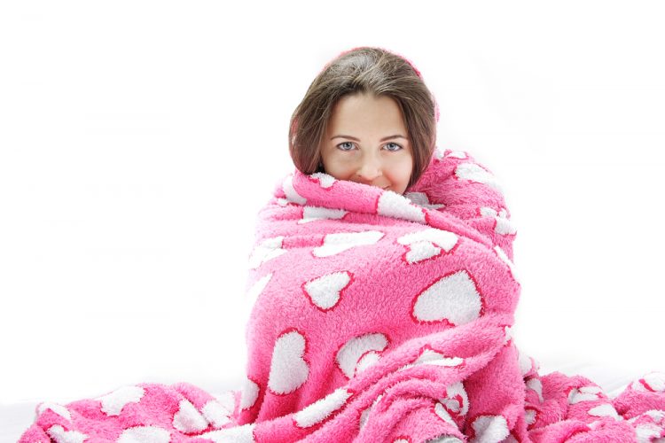 Woman blanket keep warm winter-proof