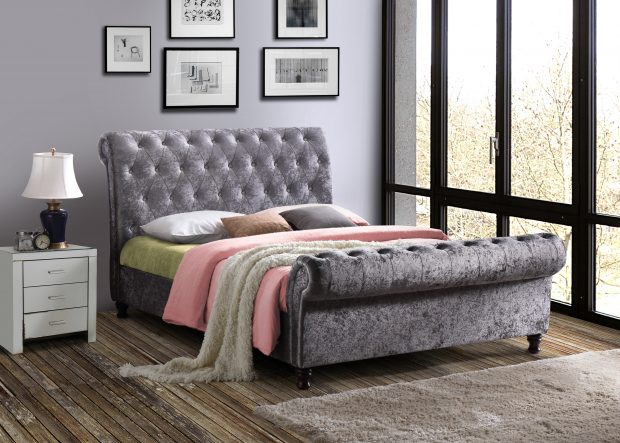 Birlea Costello Steel Crushed Velvet