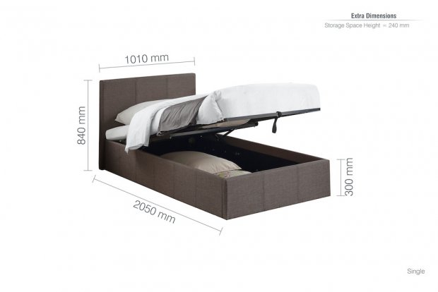 Berlin Ottoman 90cm Single Grey