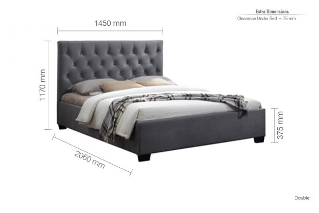 Cologne 135cm Double Grey