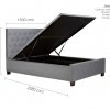 Cologne Ottoman 135cm Double Grey