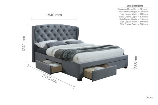 Hope 135cm Double Velvet