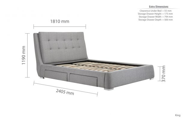 Mayfair 150cm King Grey