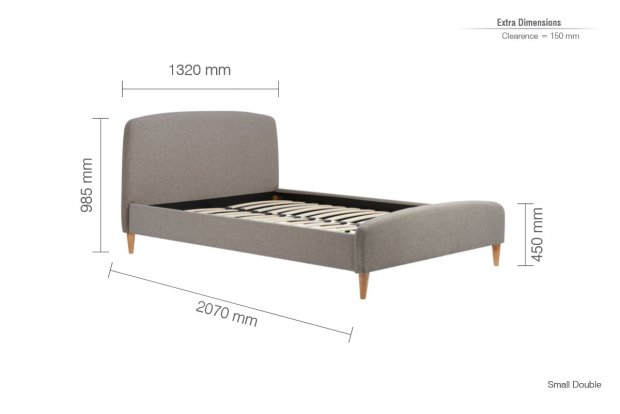 Quebec 120cm Small Double Grey