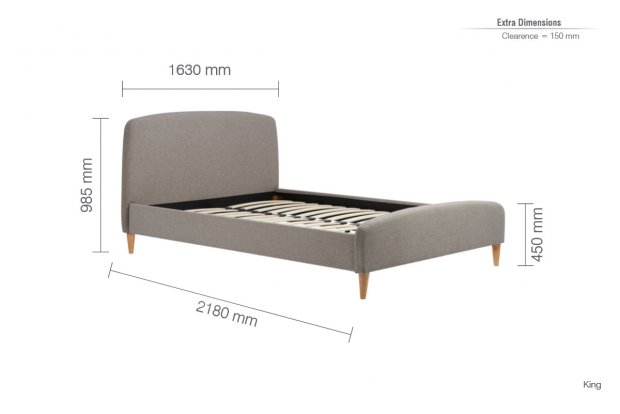 Quebec 150cm King Grey