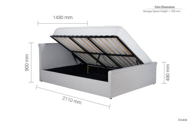 Stratus Ottoman 135cm Double Grey (1)