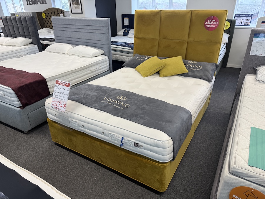 [CLEARANCE] Vispring Baronet Divan Package Deal with Atlas Headboard (150cm Kingsize)